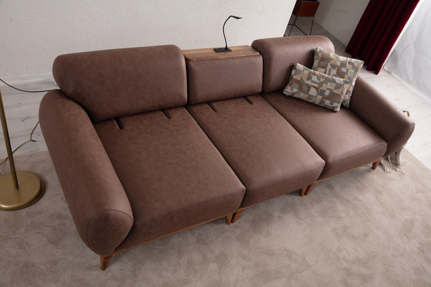 Sitzgruppe/Sofa Set - Wohnzimmergarnitur "Kerria" 3+3+1 - Braun/Beige - Nobelaa