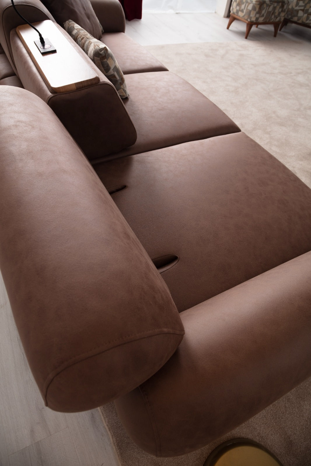 Sitzgruppe/Sofa Set - Wohnzimmergarnitur "Kerria" 3+3+1 - Braun/Beige - Nobelaa