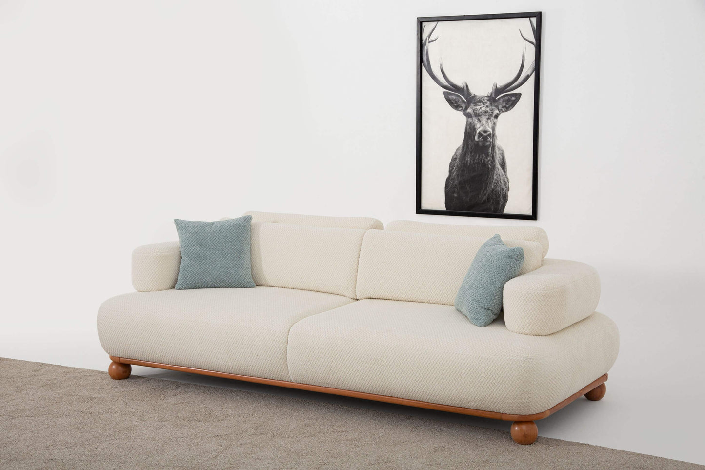 Sitzgruppe/Sofa Set - Wohnzimmergarnitur "Liatris" 3+3+1- Weiß - Nobelaa