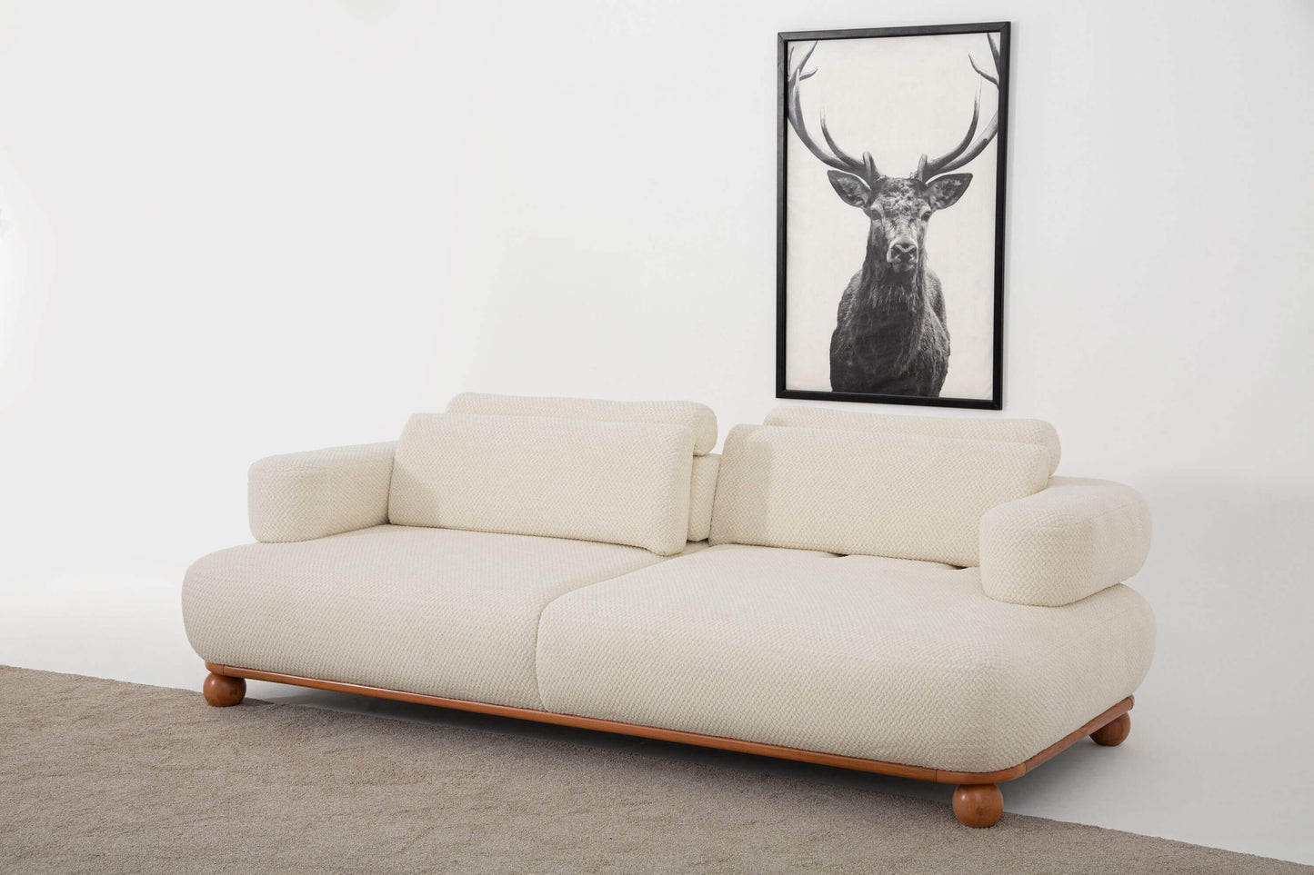 Sitzgruppe/Sofa Set - Wohnzimmergarnitur "Liatris" 3+3+1- Weiß - Nobelaa
