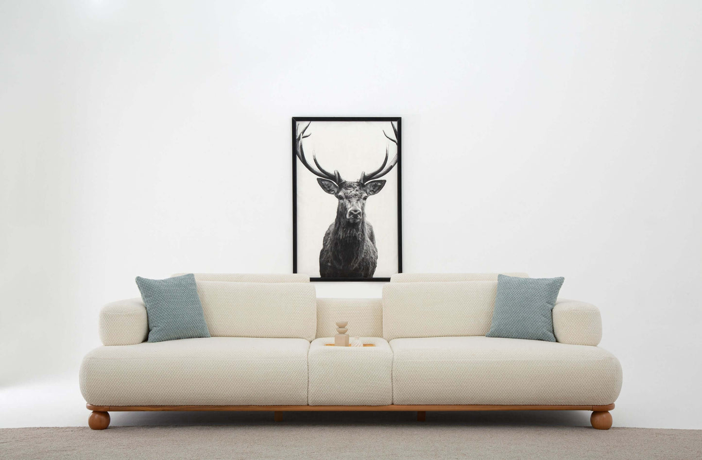 Sitzgruppe/Sofa Set - Wohnzimmergarnitur "Liatris" 3+3+1- Weiß - Nobelaa