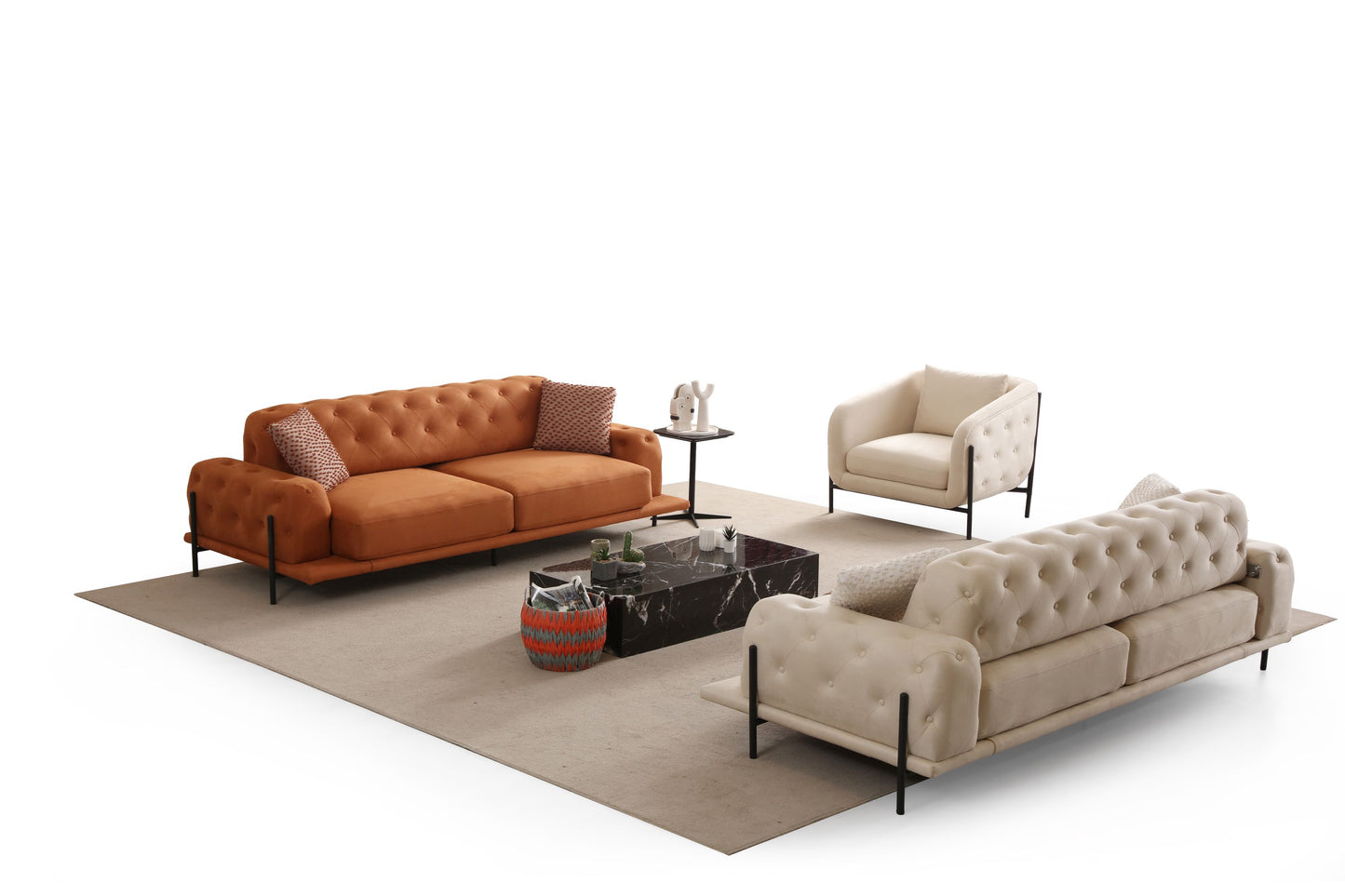 Sitzgruppe/Sofa Set - Wohnzimmergarnitur "Lilia" 3+3+1 - Nobelaa