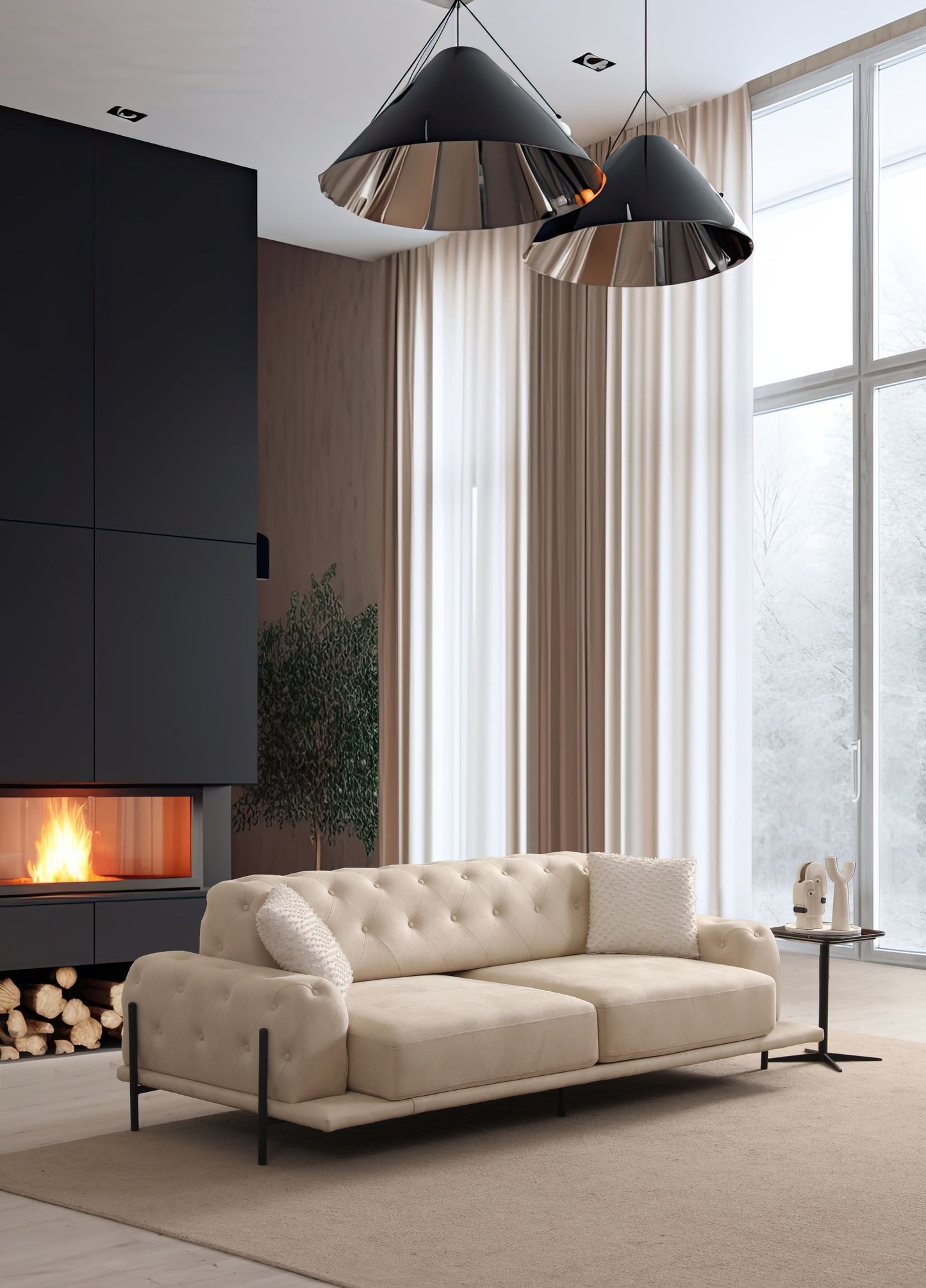 Sitzgruppe/Sofa Set - Wohnzimmergarnitur "Lilia" 3+3+1 - Nobelaa