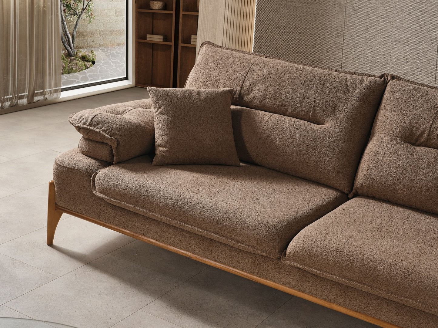 Sitzgruppe/Sofa Set - Wohnzimmergarnitur "Lobelia" 3+3+1+1 - Grau/Braun - Nobelaa