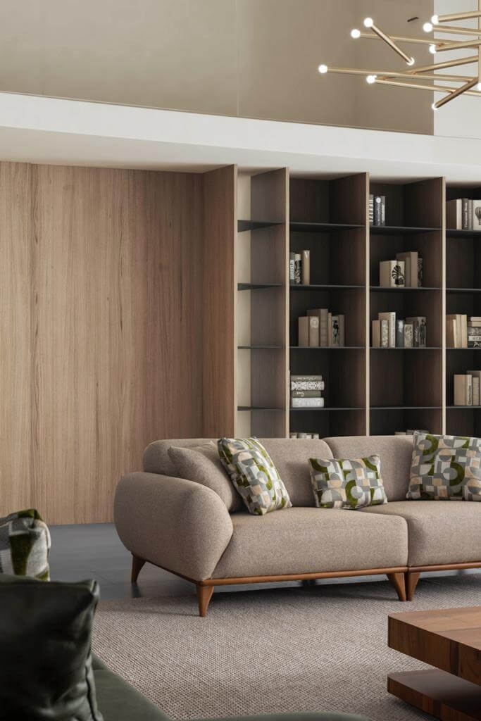 Sitzgruppe/Sofa Set - Wohnzimmergarnitur "Lupine" 3+3+1 - Grün/Beige - Nobelaa