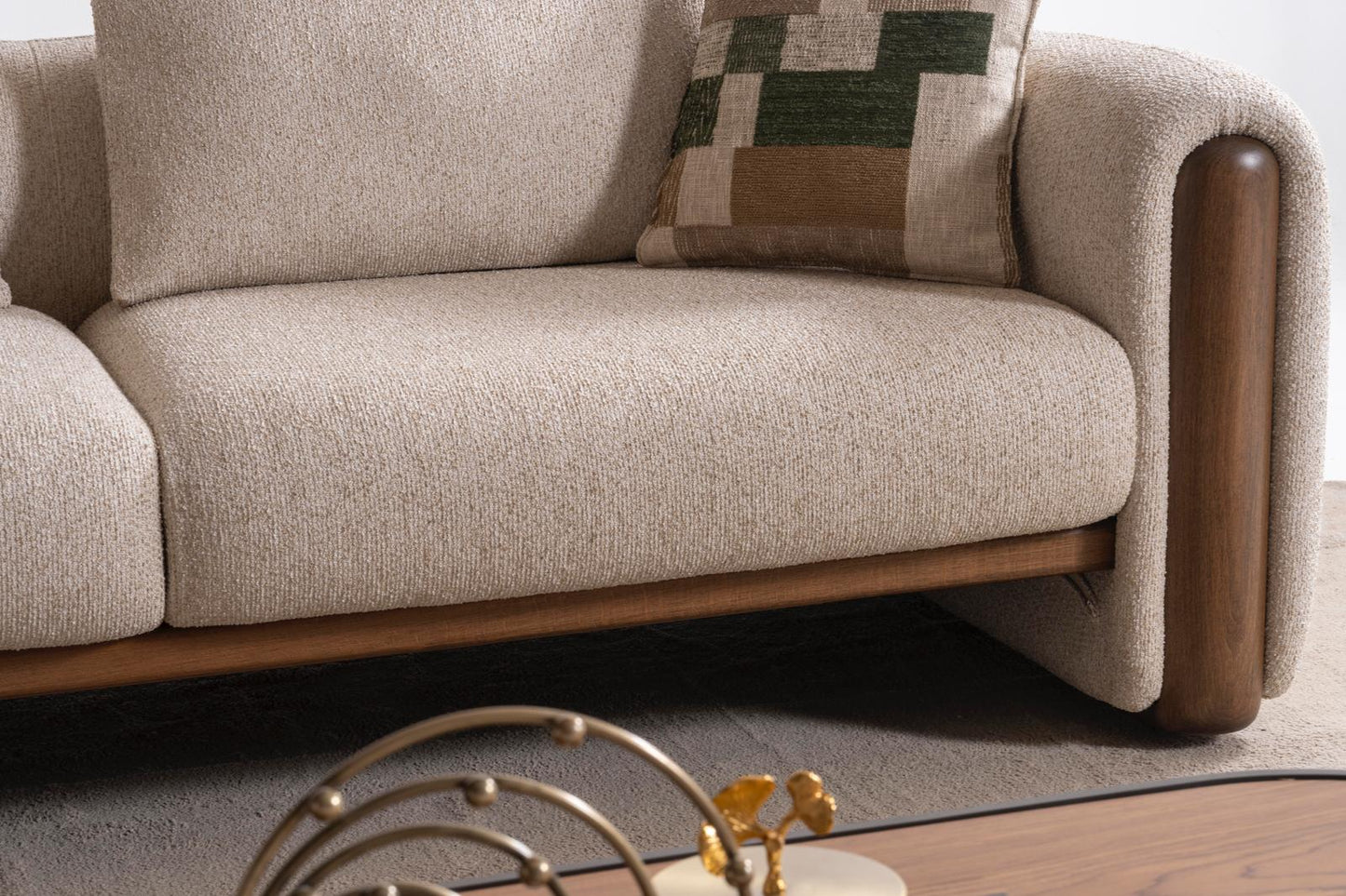 Sitzgruppe/Sofa Set - Wohnzimmergarnitur "Lupinella" 3+3+1 - Beige - Nobelaa