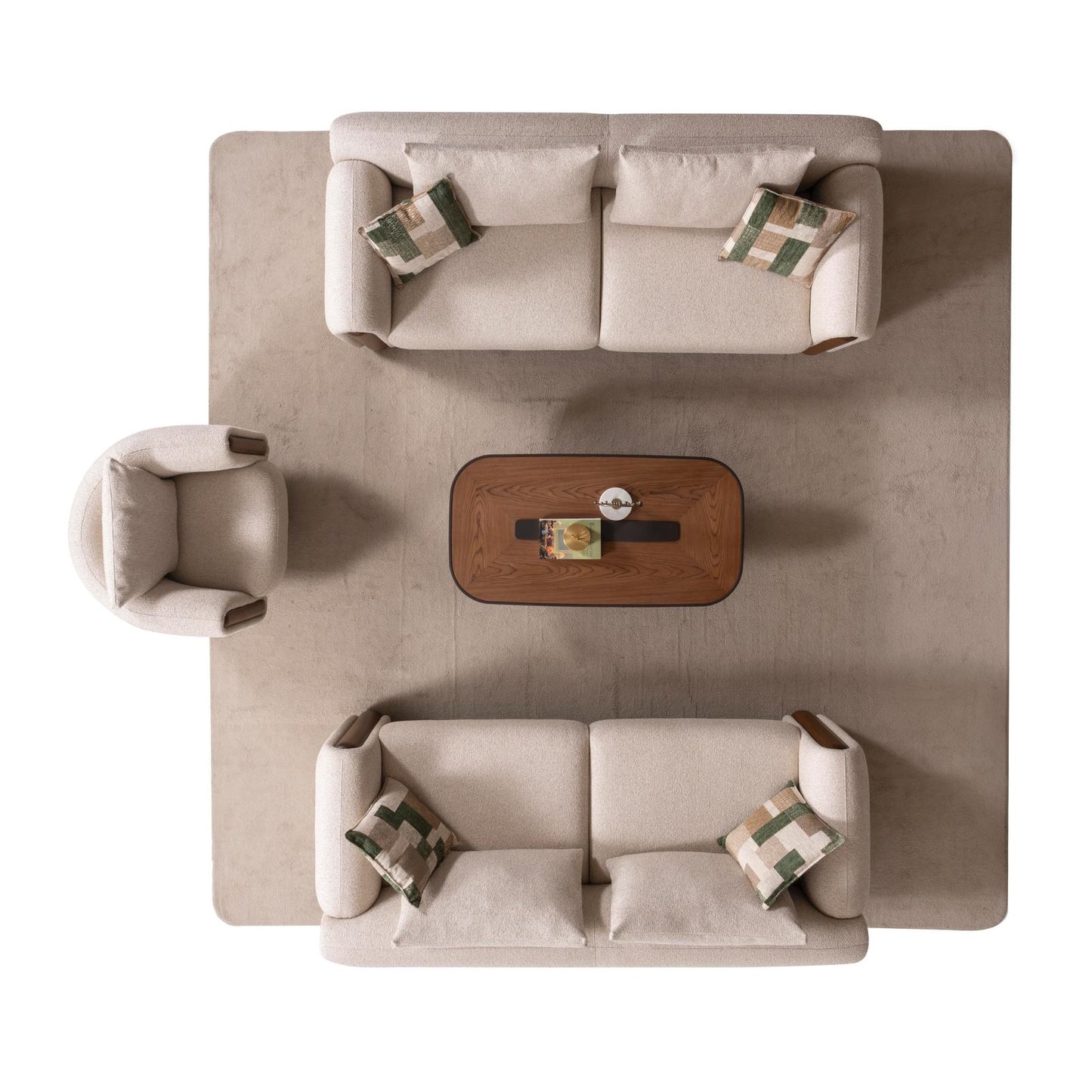 Sitzgruppe/Sofa Set - Wohnzimmergarnitur "Lupinella" 3+3+1 - Beige - Nobelaa