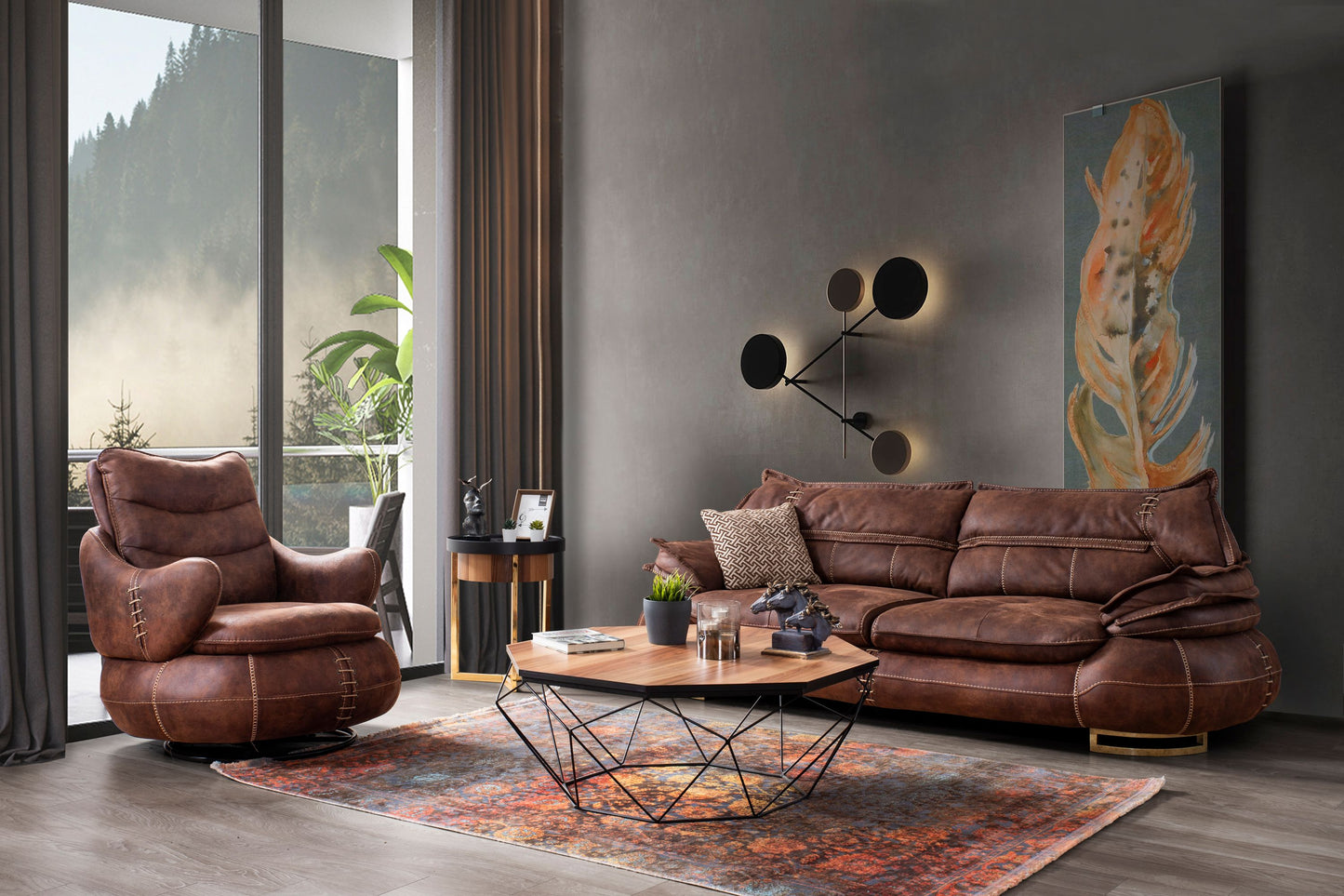 Nobelaa - Sitzgruppe/Sofa Set - Wohnzimmergarnitur "Madelief" 3+3+1