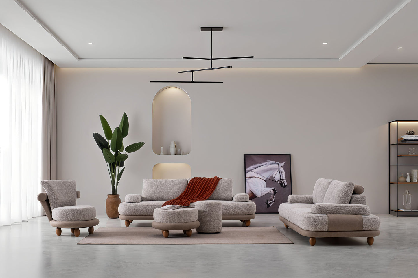 Sitzgruppe/Sofa Set - Wohnzimmergarnitur "Magnolia" 3+3+1 - Nobelaa