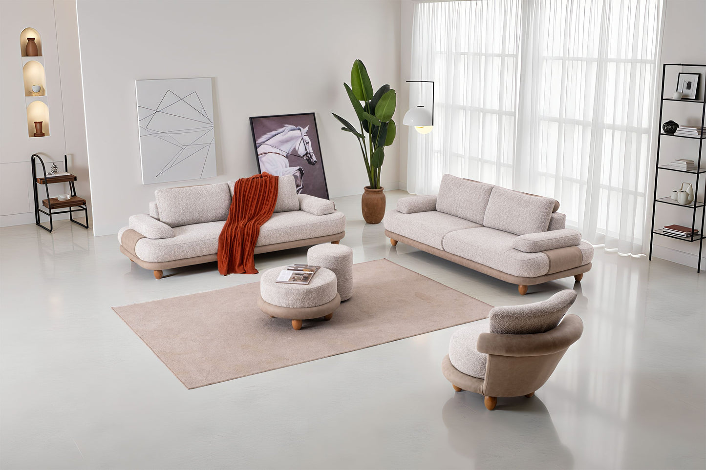 Sitzgruppe/Sofa Set - Wohnzimmergarnitur "Magnolia" 3+3+1 - Nobelaa