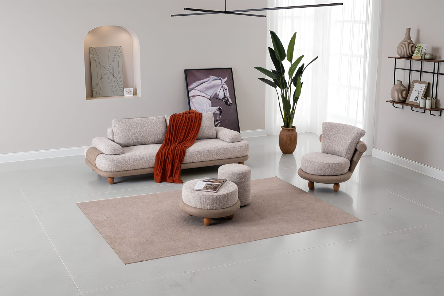 Sitzgruppe/Sofa Set - Wohnzimmergarnitur "Magnolia" 3+3+1 - Nobelaa
