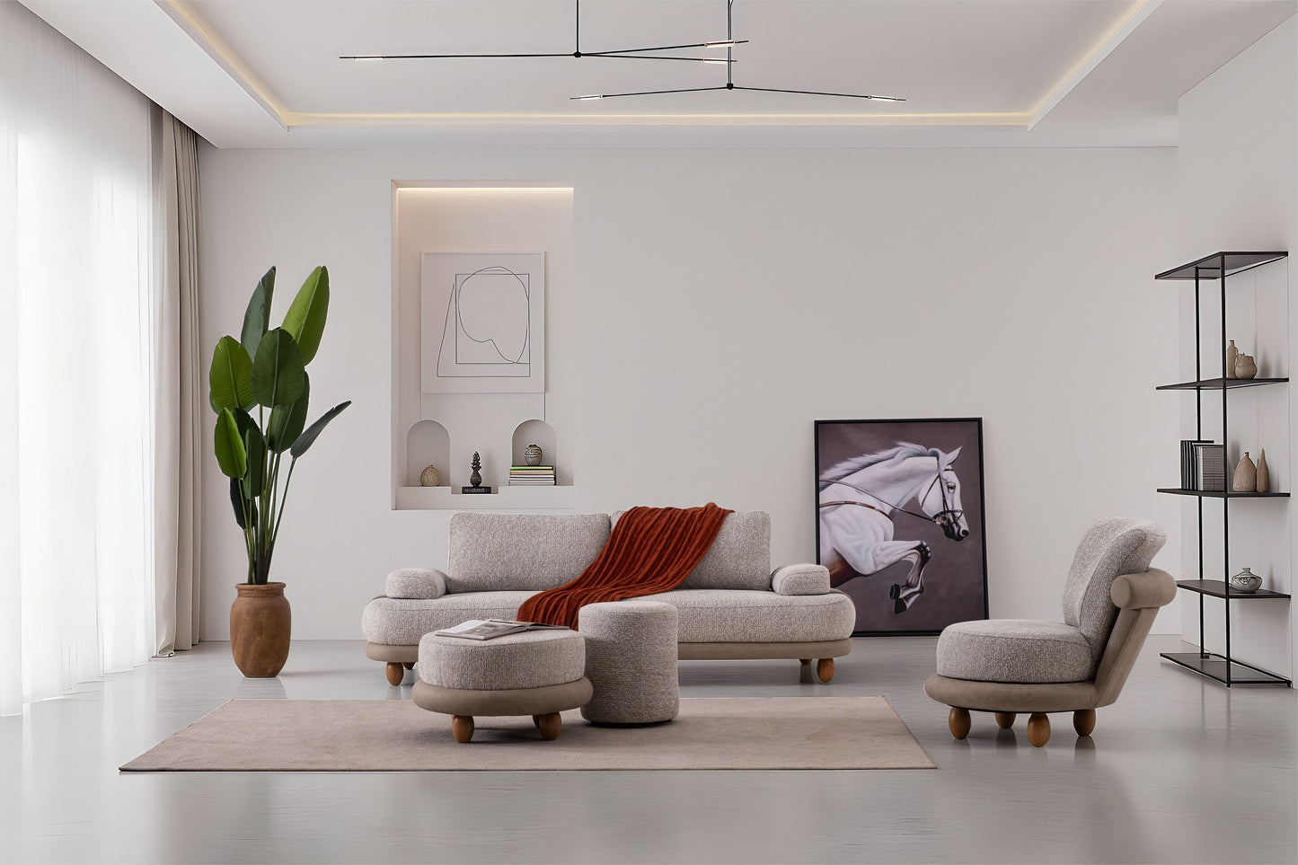 Sitzgruppe/Sofa Set - Wohnzimmergarnitur "Magnolia" 3+3+1 - Nobelaa