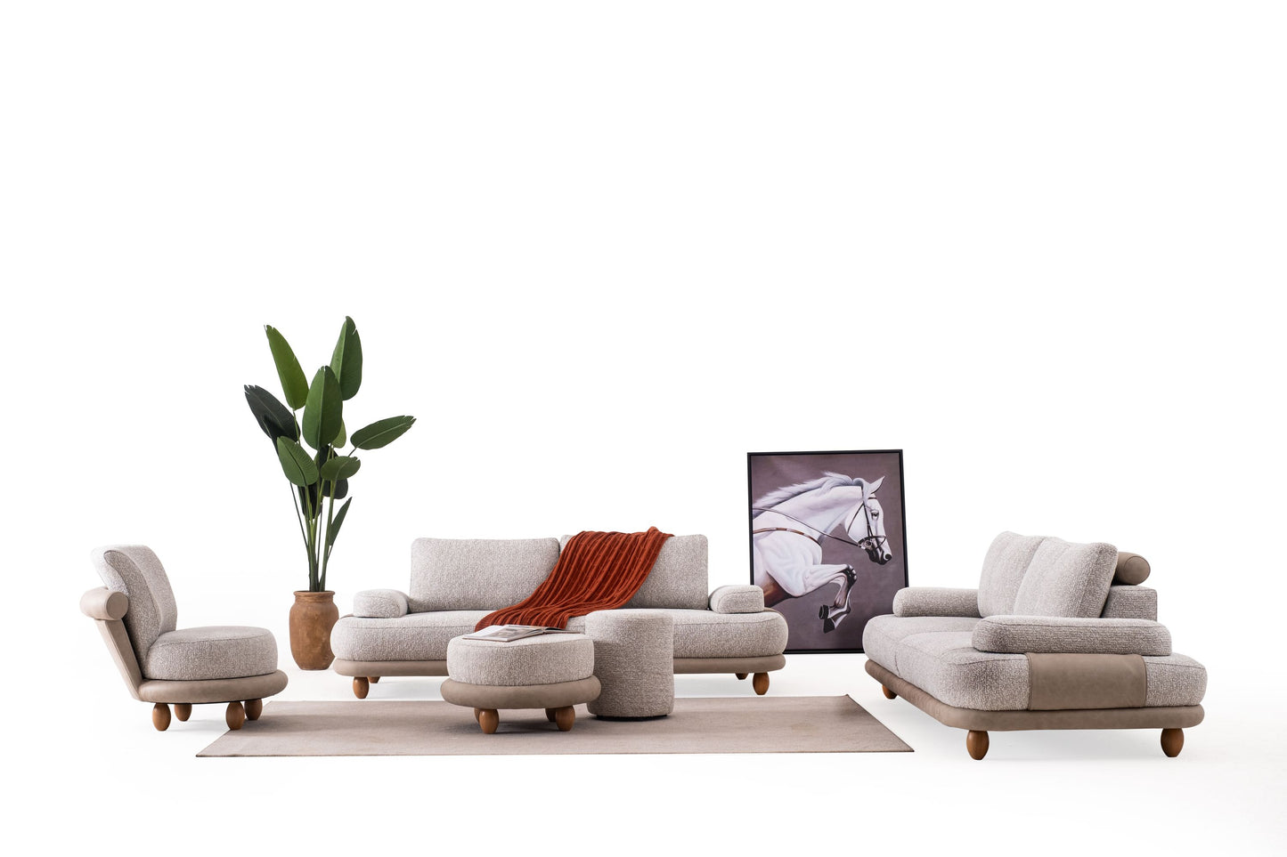 Sitzgruppe/Sofa Set - Wohnzimmergarnitur "Magnolia" 3+3+1 - Nobelaa