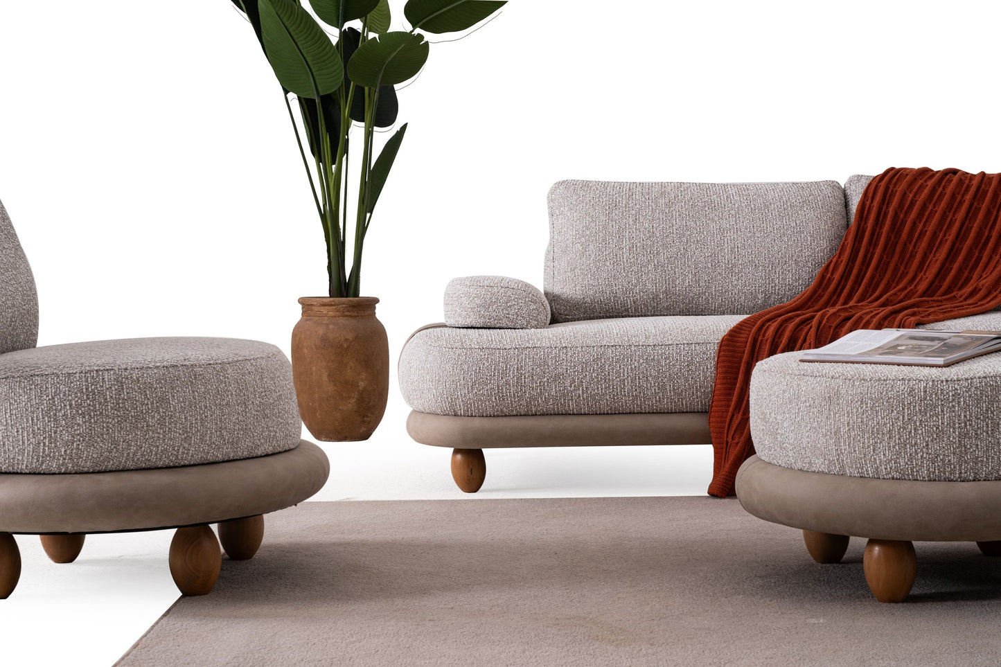 Sitzgruppe/Sofa Set - Wohnzimmergarnitur "Magnolia" 3+3+1 - Nobelaa