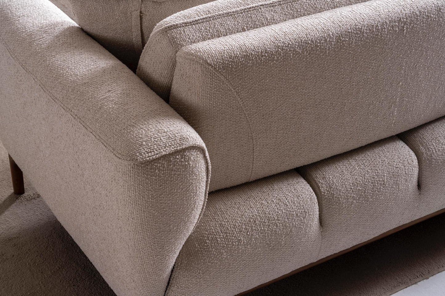 Sitzgruppe/Sofa Set - Wohnzimmergarnitur "Mallow" 3+3+1 - Sand/Beige - Nobelaa