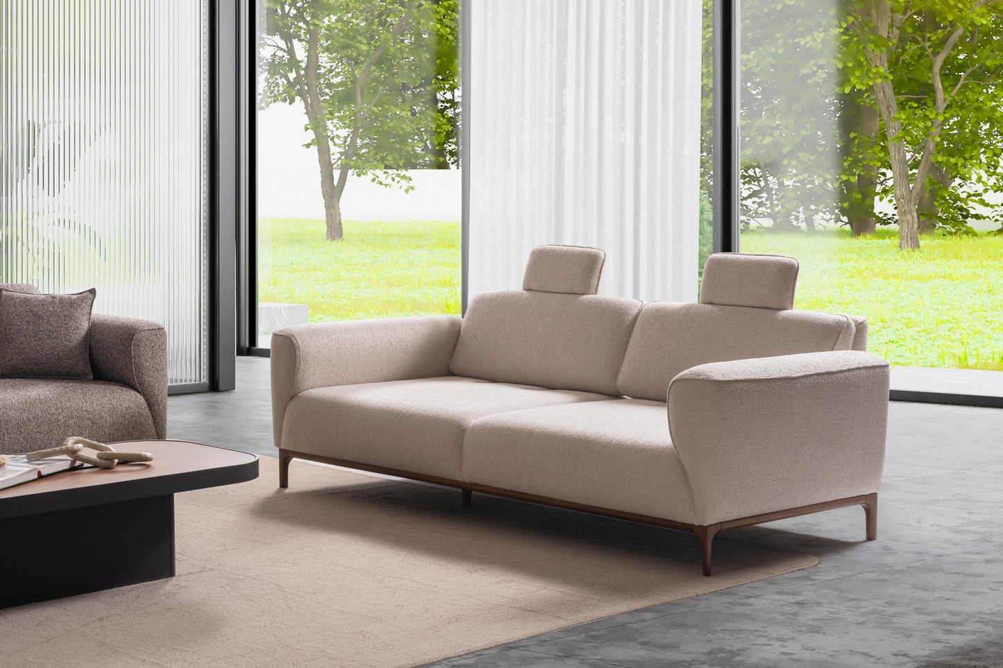 Sitzgruppe/Sofa Set - Wohnzimmergarnitur "Mallow" 3+3+1 - Sand/Beige - Nobelaa
