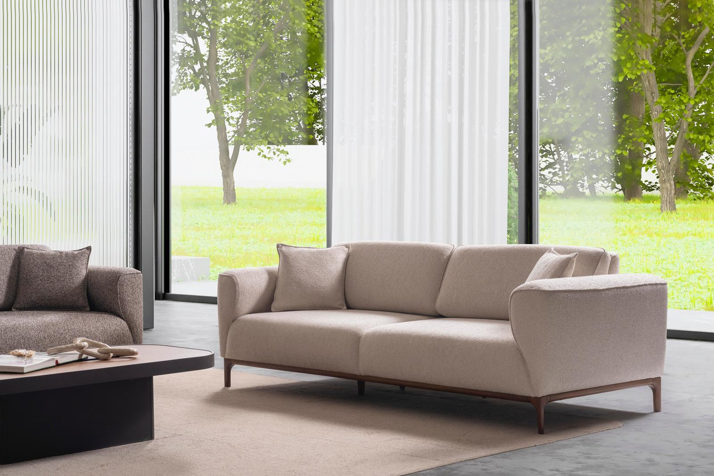 Sitzgruppe/Sofa Set - Wohnzimmergarnitur "Mallow" 3+3+1 - Sand/Beige - Nobelaa