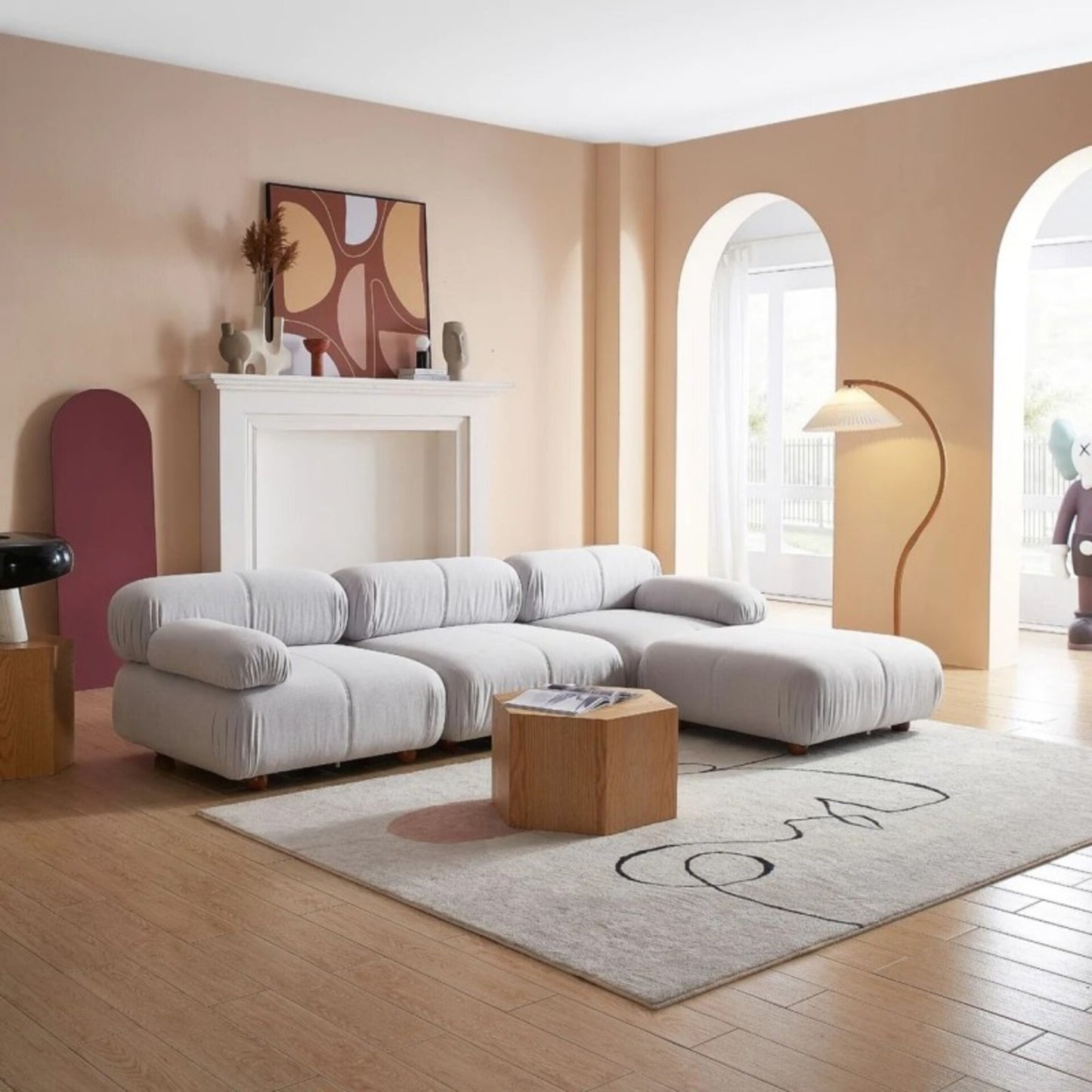 Modulares Ecksofa "Marigold" - Hellgrau - Nobelaa