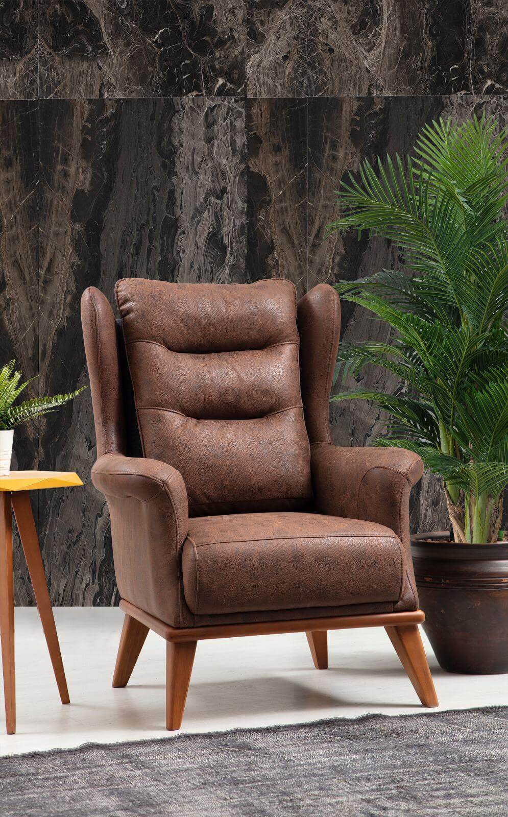 Sitzgruppe/Sofa Set - Wohnzimmergarnitur "Mayflower" 3+3+1+1 - Blau/Braun - Nobelaa