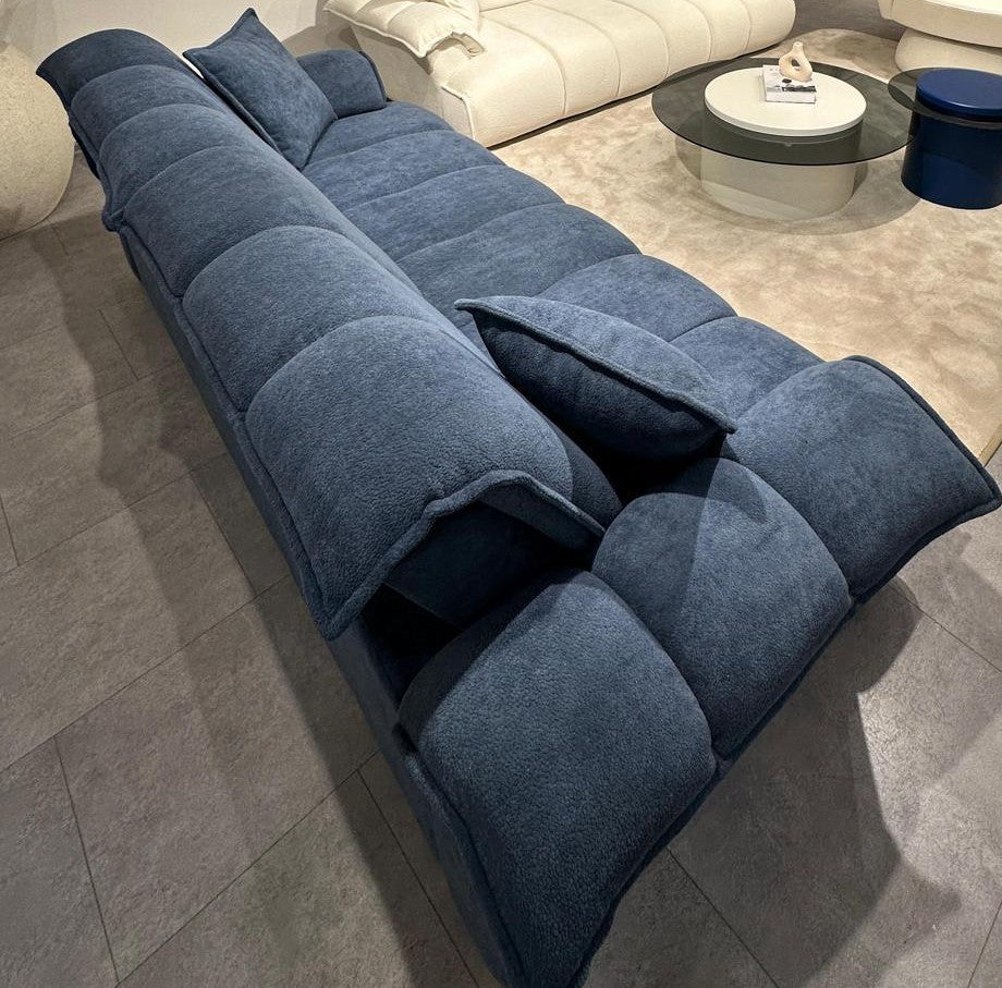 Sitzgruppe/Sofa Set - Wohnzimmergarnitur "Meadow" 3+3+1 - Weiß/Blau - Nobelaa