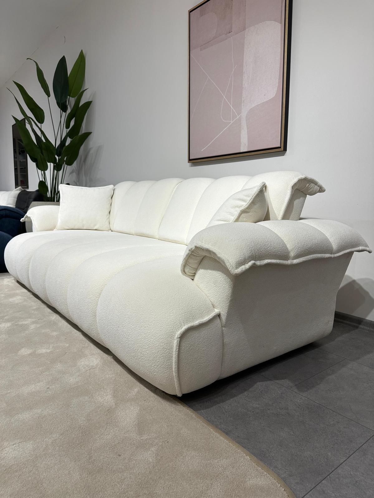 Sitzgruppe/Sofa Set - Wohnzimmergarnitur "Meadow" 3+3+1 - Weiß/Blau - Nobelaa