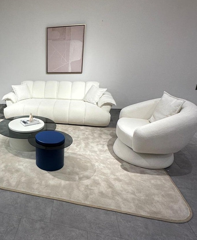 Sitzgruppe/Sofa Set - Wohnzimmergarnitur "Meadow" 3+3+1 - Weiß/Blau - Nobelaa