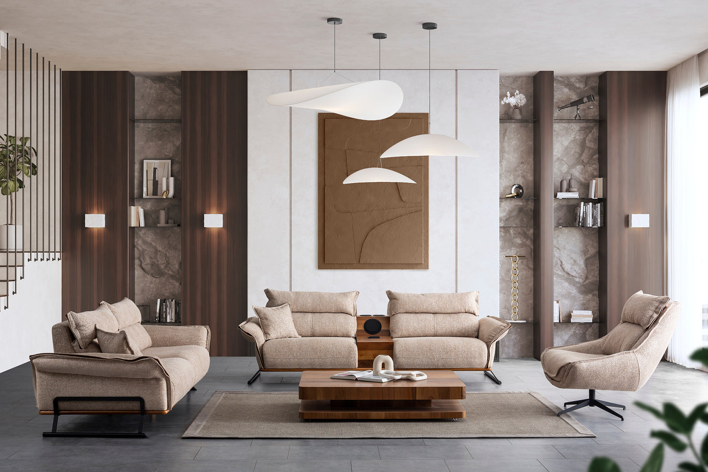 Nobelaa - Sitzgruppe/Sofa Set "Mignonette" 3+2+1 + Mittelkonsolentisch
