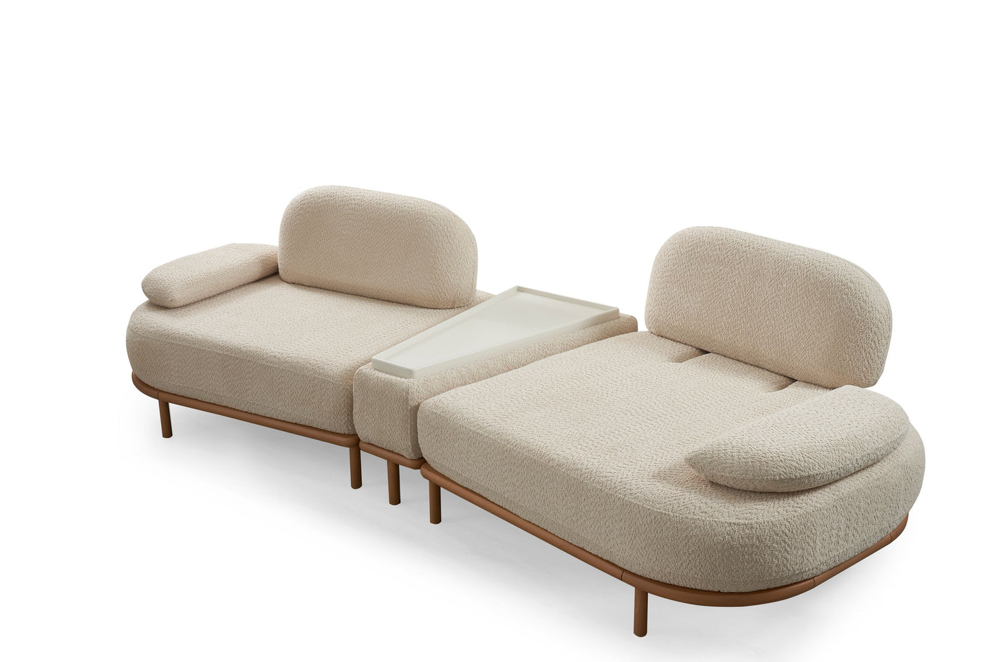 Sitzgruppe/Sofa Set - Wohnzimmergarnitur "Milfoil" 3+2+1 - Beige/Grau - Nobelaa