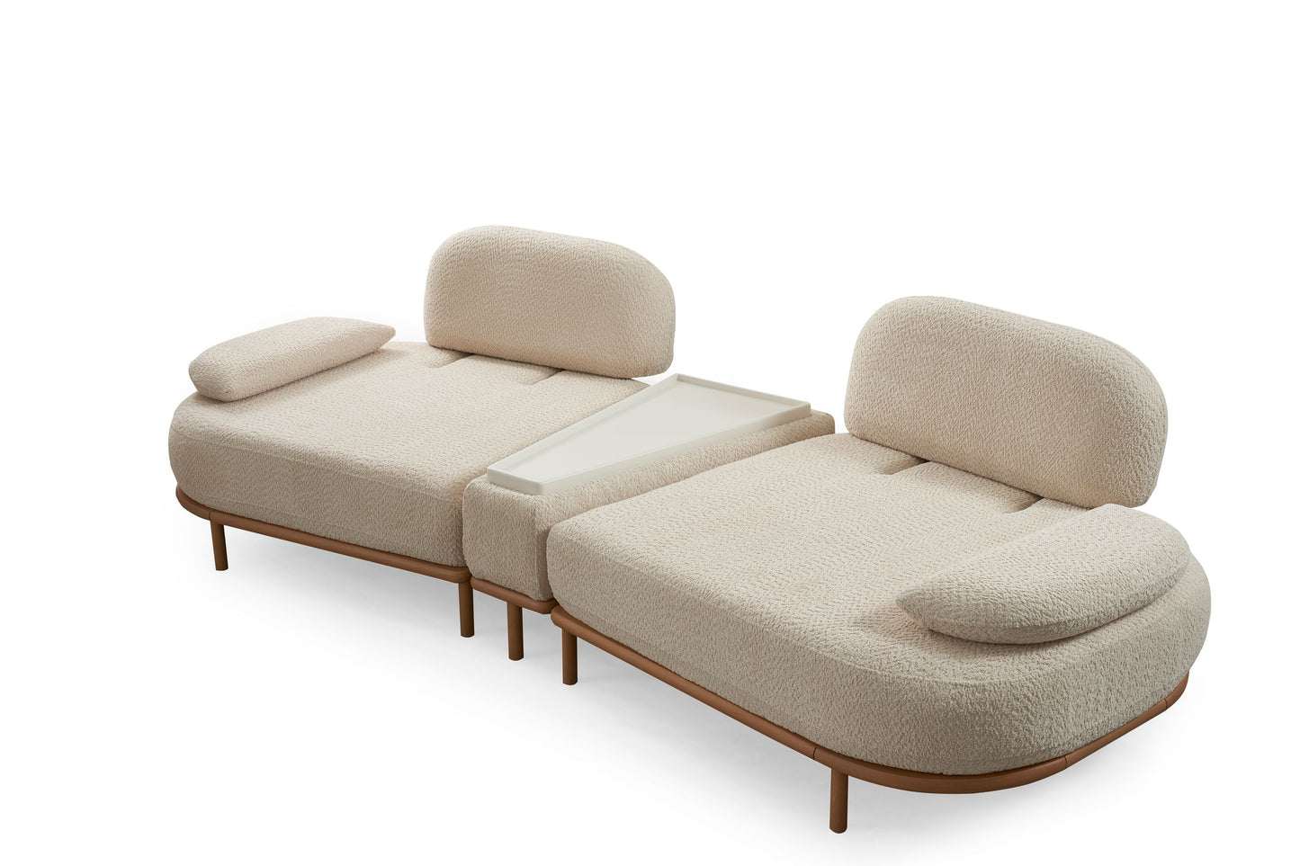 Sitzgruppe/Sofa Set - Wohnzimmergarnitur "Milfoil" 3+2+1 - Beige/Grau - Nobelaa