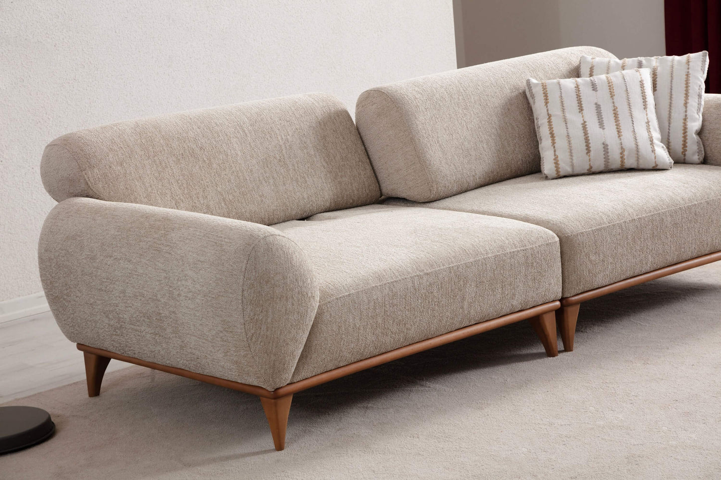 Sitzgruppe/Sofa Set - Wohnzimmergarnitur "Moonflower" 3+2+1 - Beige - Nobelaa