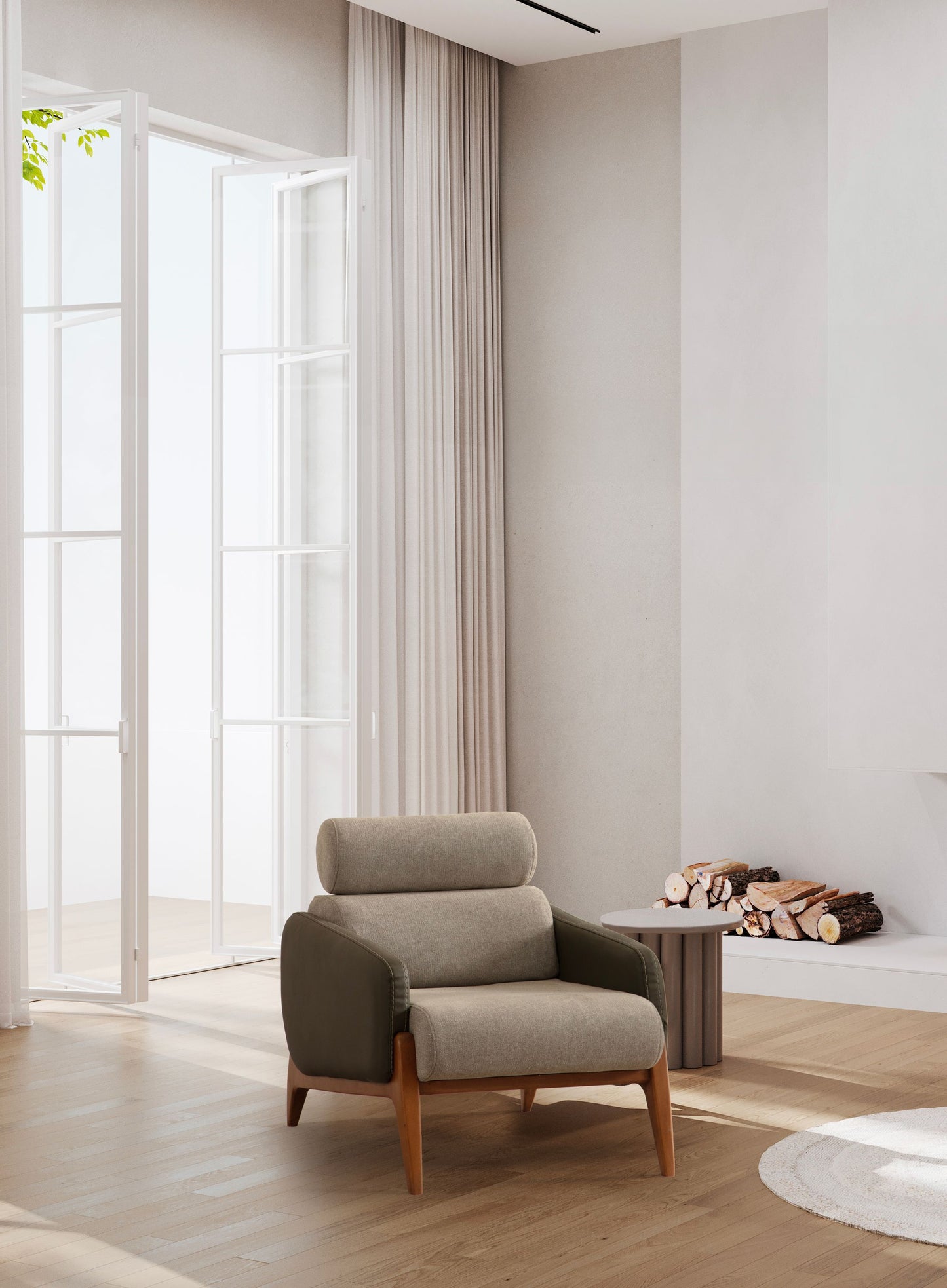 Sitzgruppe/Sofa Set - Wohnzimmergarnitur "Nova" 3+3+1 - Khakigrün - Nobelaa