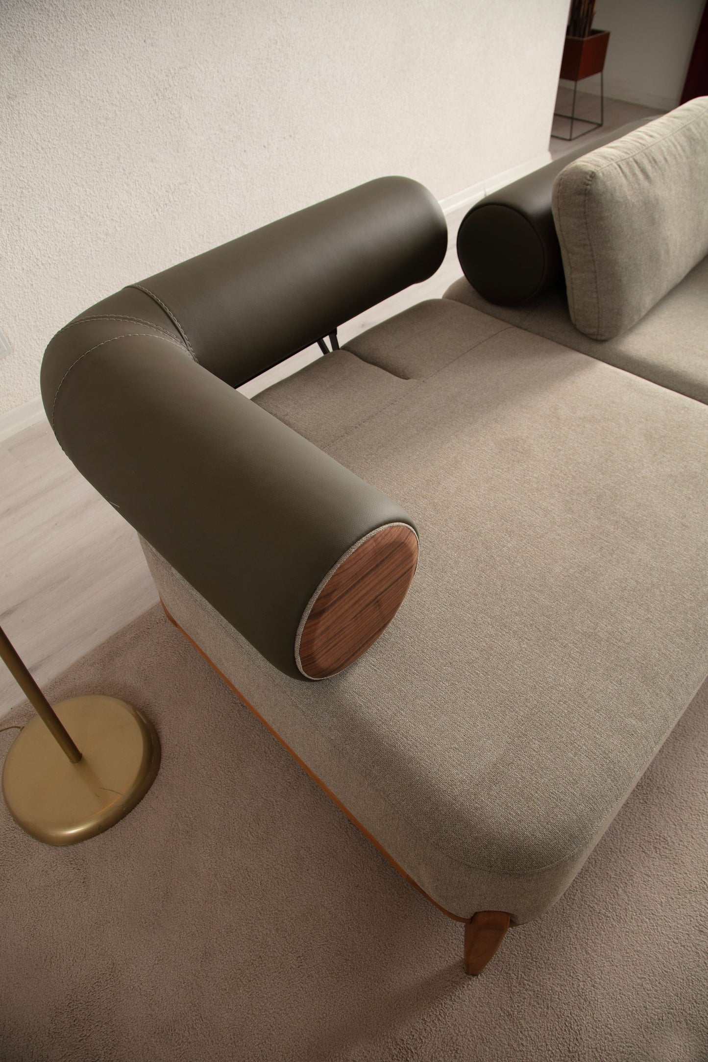 Sitzgruppe/Sofa Set - Wohnzimmergarnitur "Nova" 3+3+1 - Khakigrün - Nobelaa