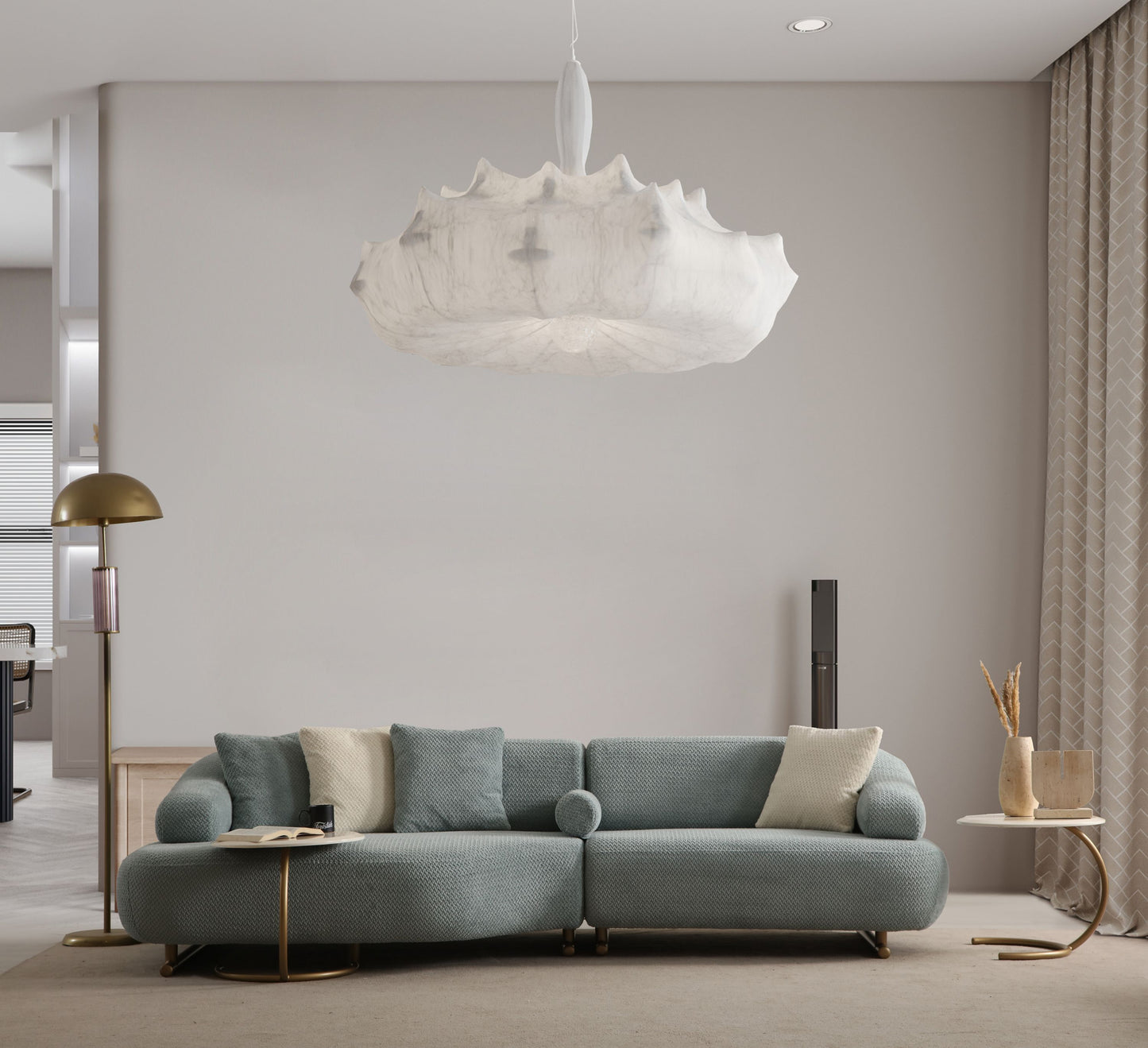 Sitzgruppe/Sofa Set - Wohnzimmergarnitur "Redbud" 3+2+1 -Beige - Nobelaa