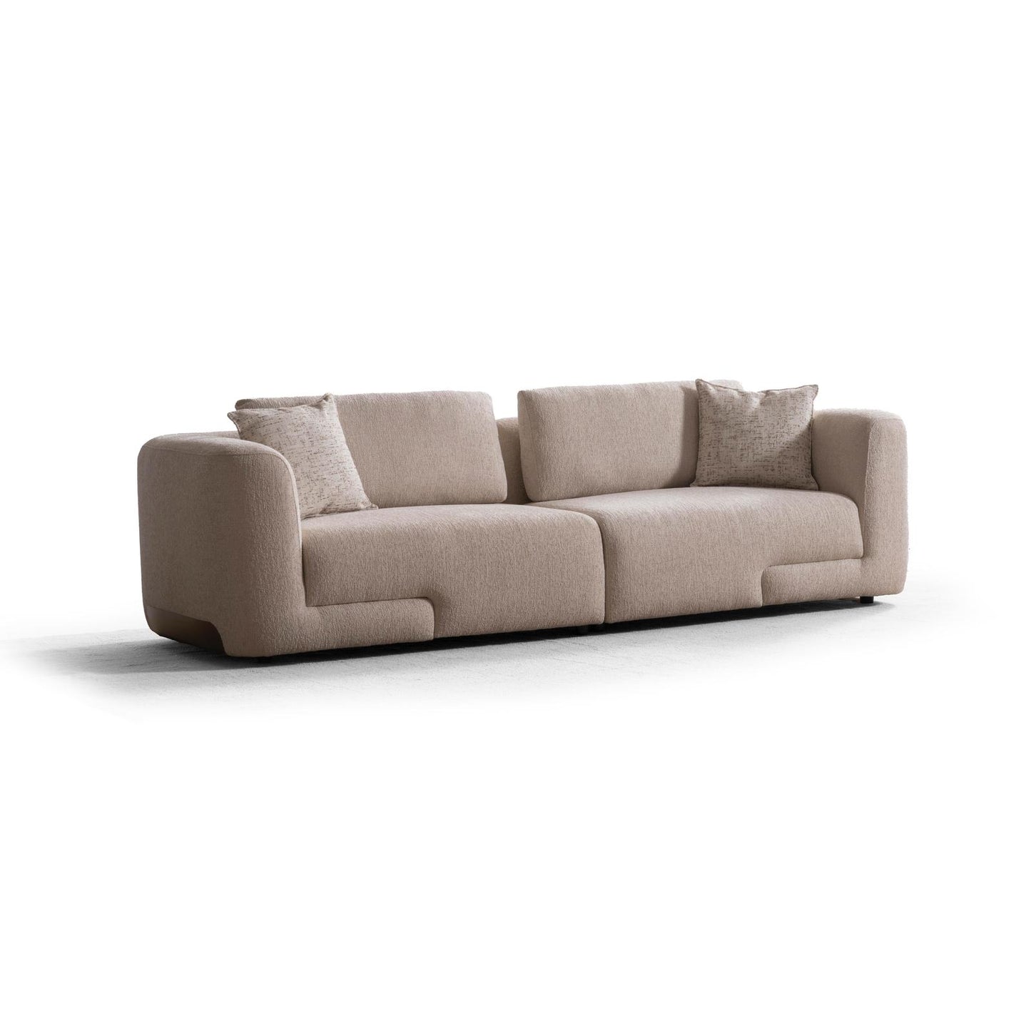 Sitzgruppe/Sofa Set - Wohnzimmergarnitur "Scilla" 3+3+1 + Mittelkonsolentisch - Beige - Nobelaa