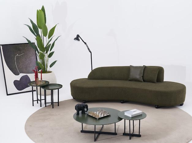 Sofa "Tiare" - gebogener Sofa + Sessel - grün - Nobelaa
