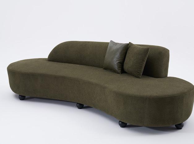 Sofa "Tiare" - gebogener Sofa + Sessel - grün - Nobelaa