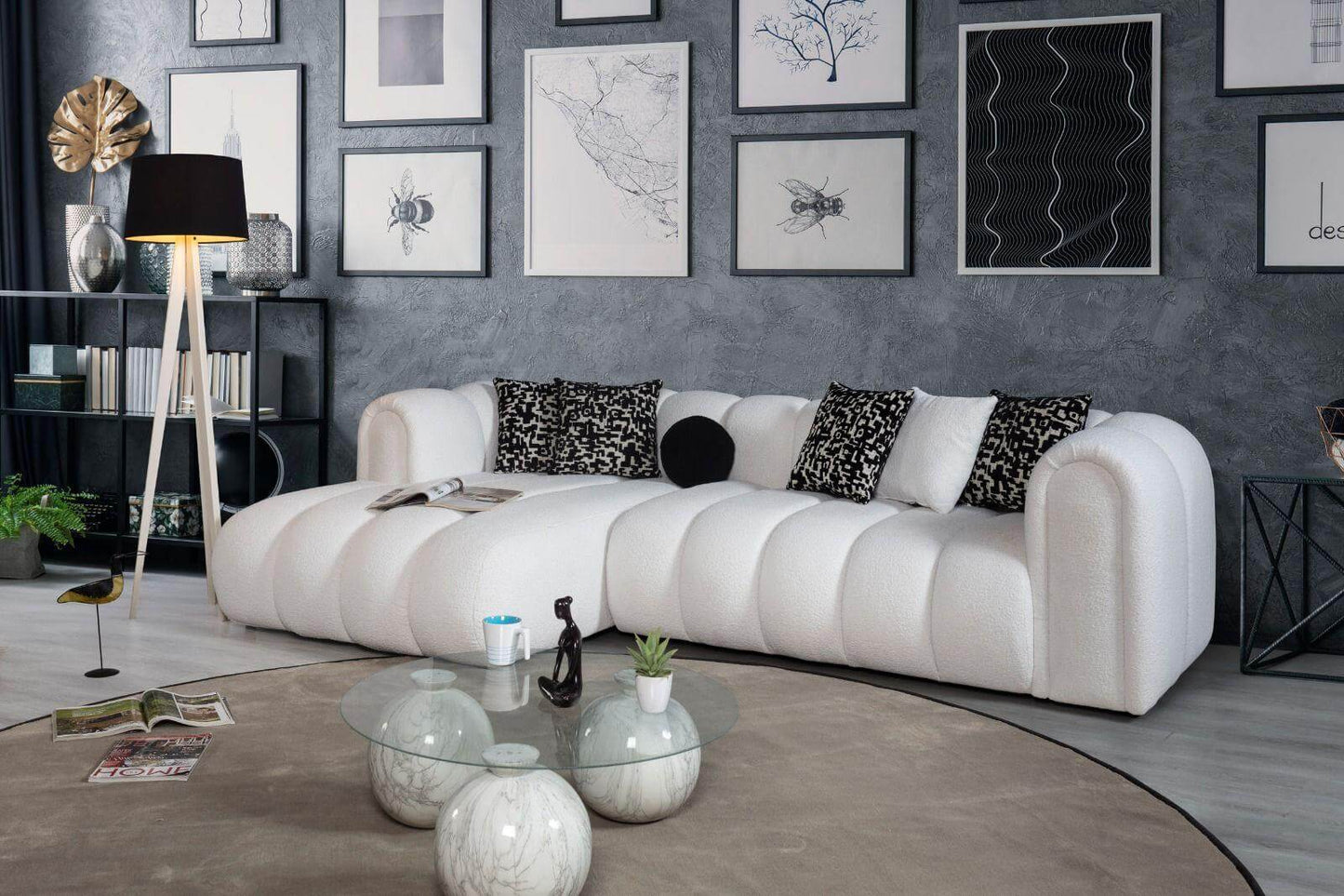 Ecksofa "Acacia" - Weiß - Nobelaa