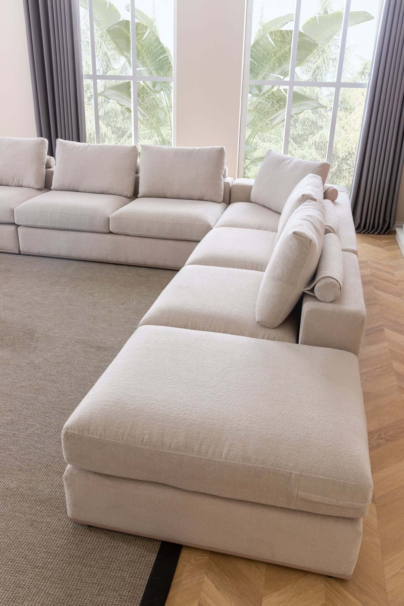 Ecksofa "Myrtle" + Konsolenschrank - Beige - Nobelaa
