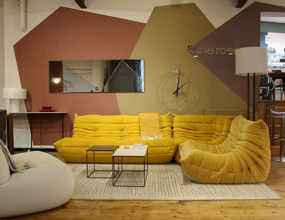 Modulares Ecksofa "Blossom" - Gelb 3+3+1 - Nobelaa