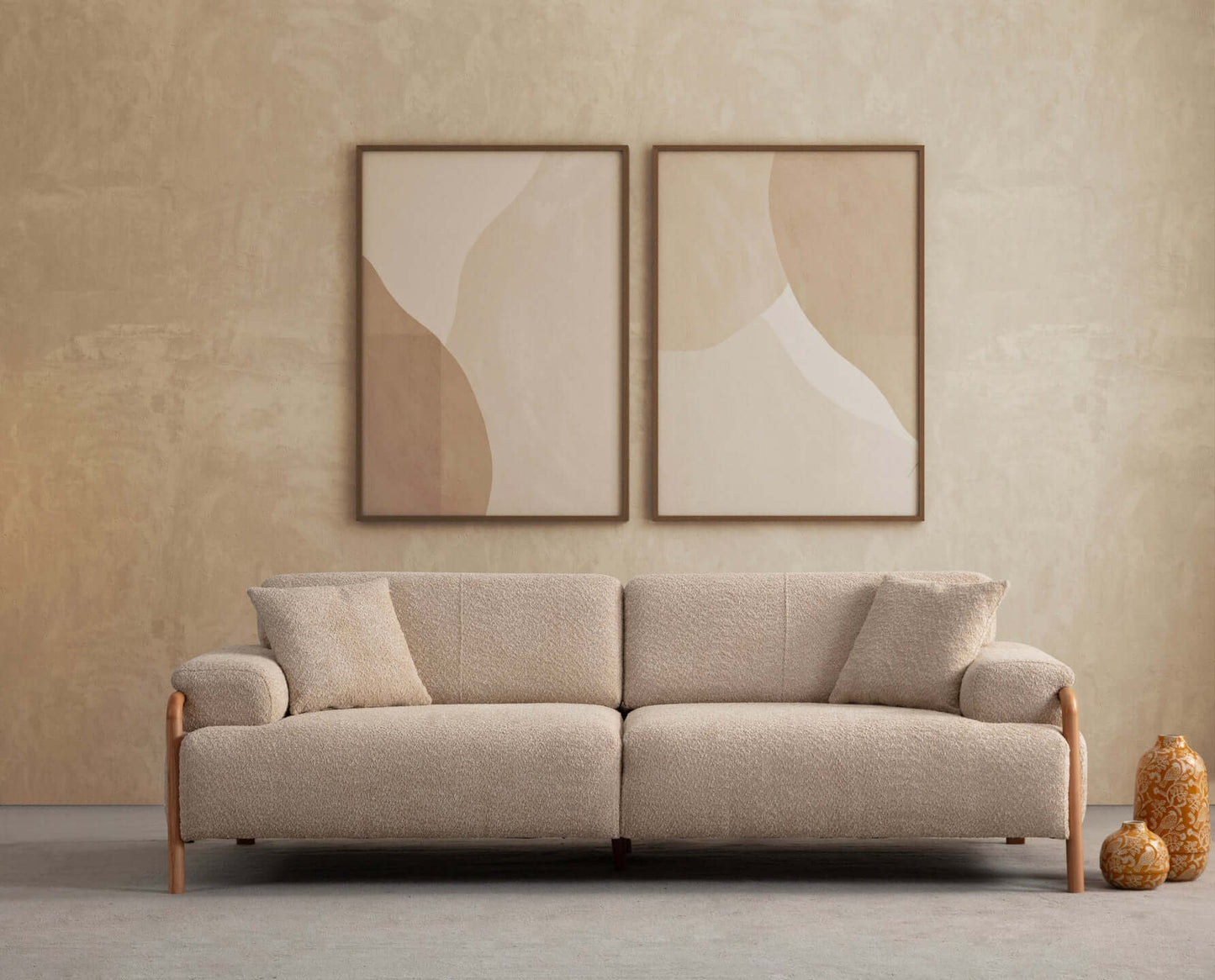 Sitzgruppe/Sofa Set - Wohnzimmergarnitur "Chamomile" - Braun - Nobelaa