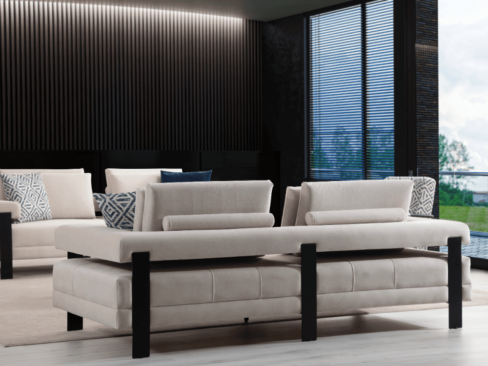 Sitzgruppe/Sofa Set - Wohnzimmergarnitur "Heliotrope" - Beige - Nobelaa