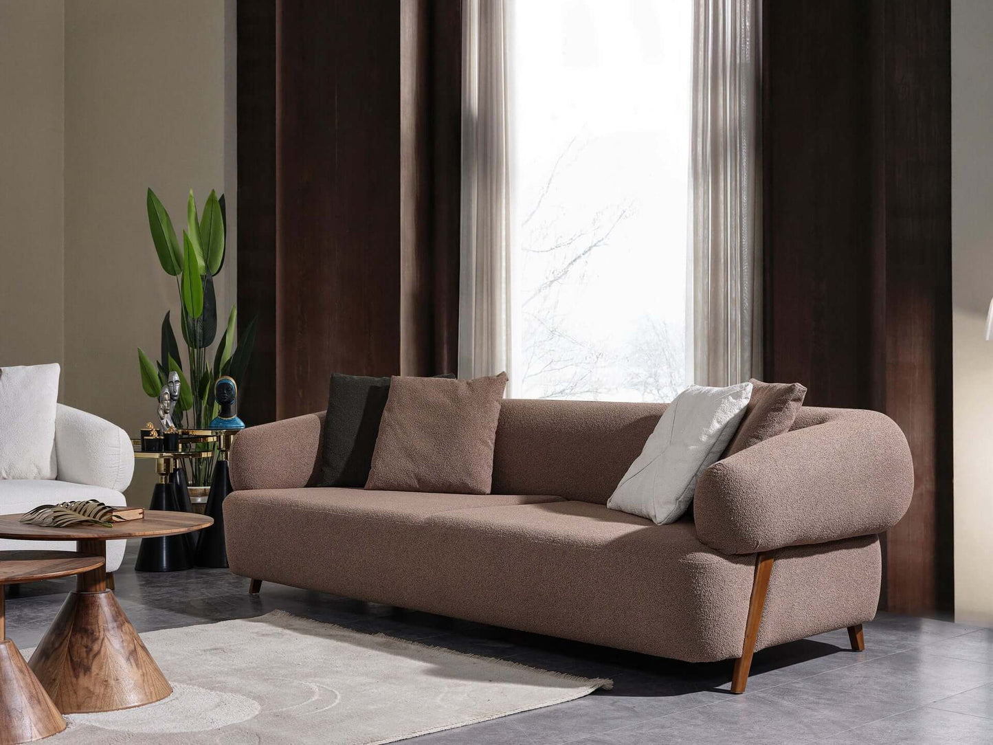 Sitzgruppe/Sofa Set - Wohnzimmergarnitur "Lavender" - Beige/Braun - Nobelaa