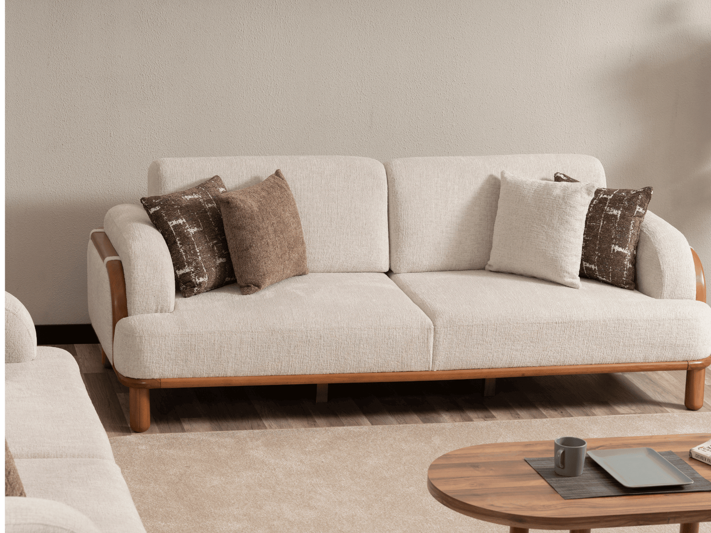 Sitzgruppe/Sofa Set - Wohnzimmergarnitur "Rosemary" - Weiß - Nobelaa