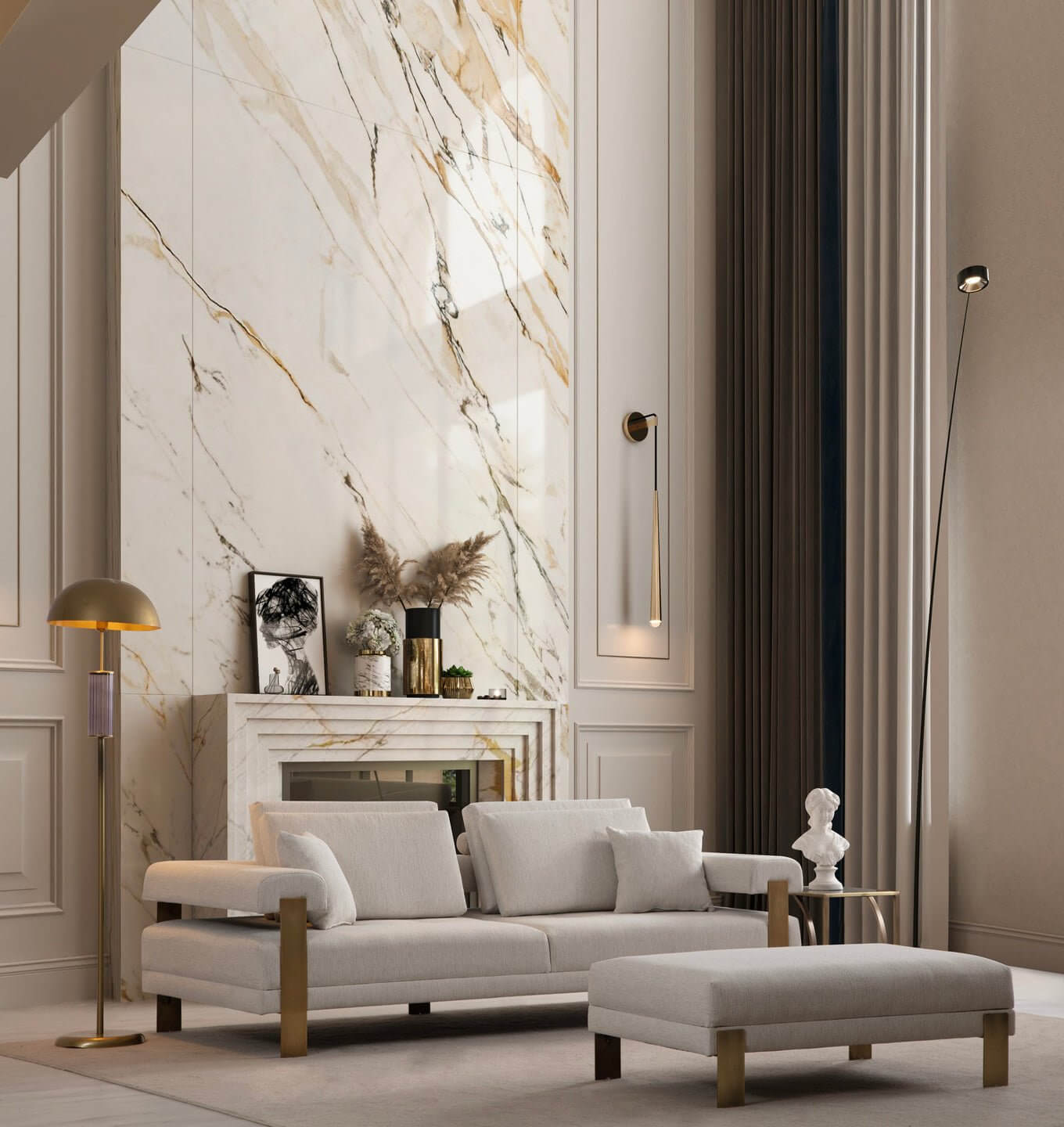 Sitzgruppe/Sofa Set - Wohnzimmergarnitur "Sunflower" - Beige - Nobelaa