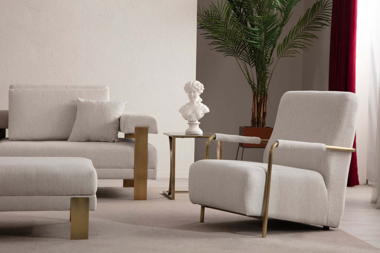 Sitzgruppe/Sofa Set - Wohnzimmergarnitur "Sunflower" - Beige - Nobelaa