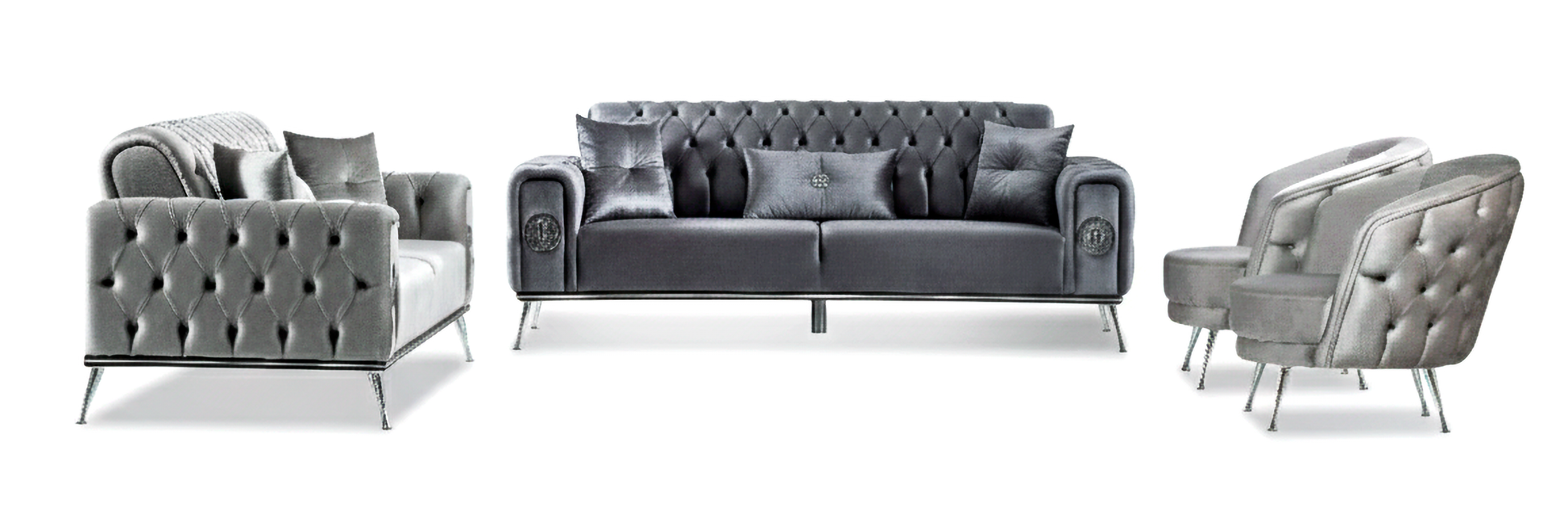 Sitzgruppe/Sofa Set - Wohnzimmergarnitur "Velmira" 3+3+1