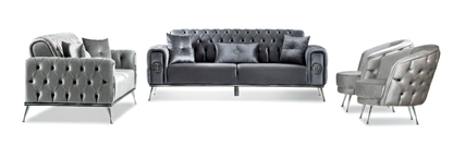 Sitzgruppe/Sofa Set - Wohnzimmergarnitur "Velmira" 3+3+1