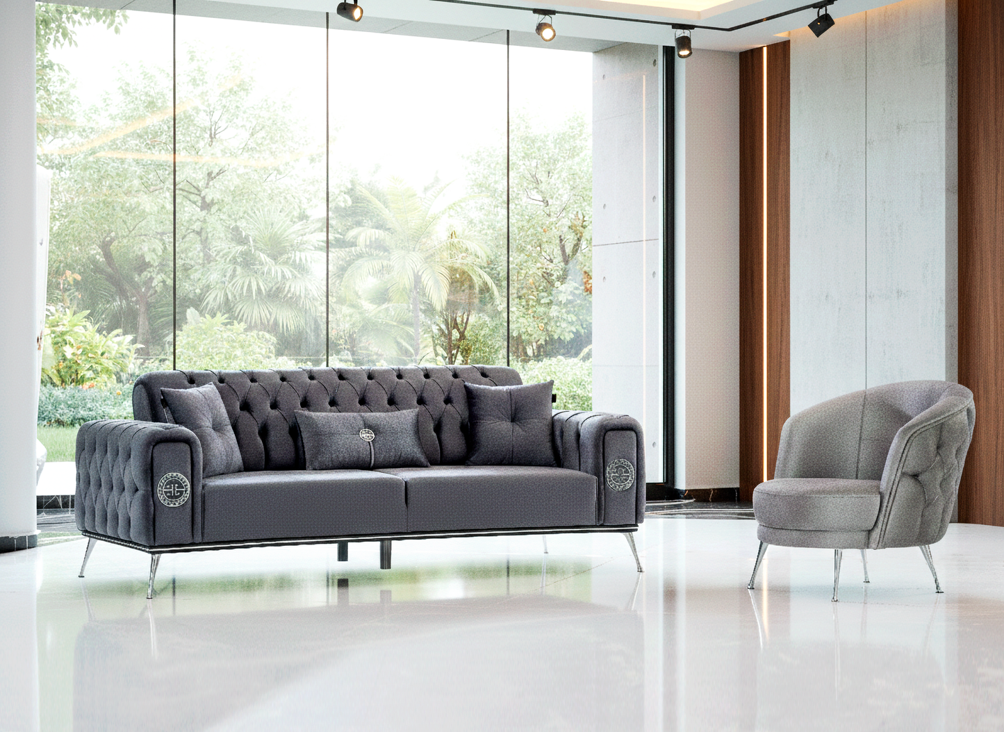 Sitzgruppe/Sofa Set - Wohnzimmergarnitur "Velmira" 3+3+1