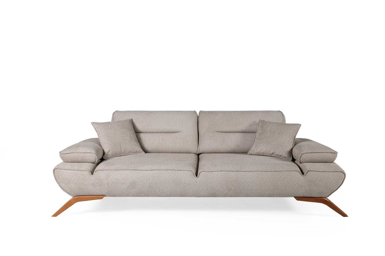 Sitzgruppe/Sofa Set - Wohnzimmergarnitur "Acantha" 3+3+1+1 - Hellbraun/Grau - Nobelaa