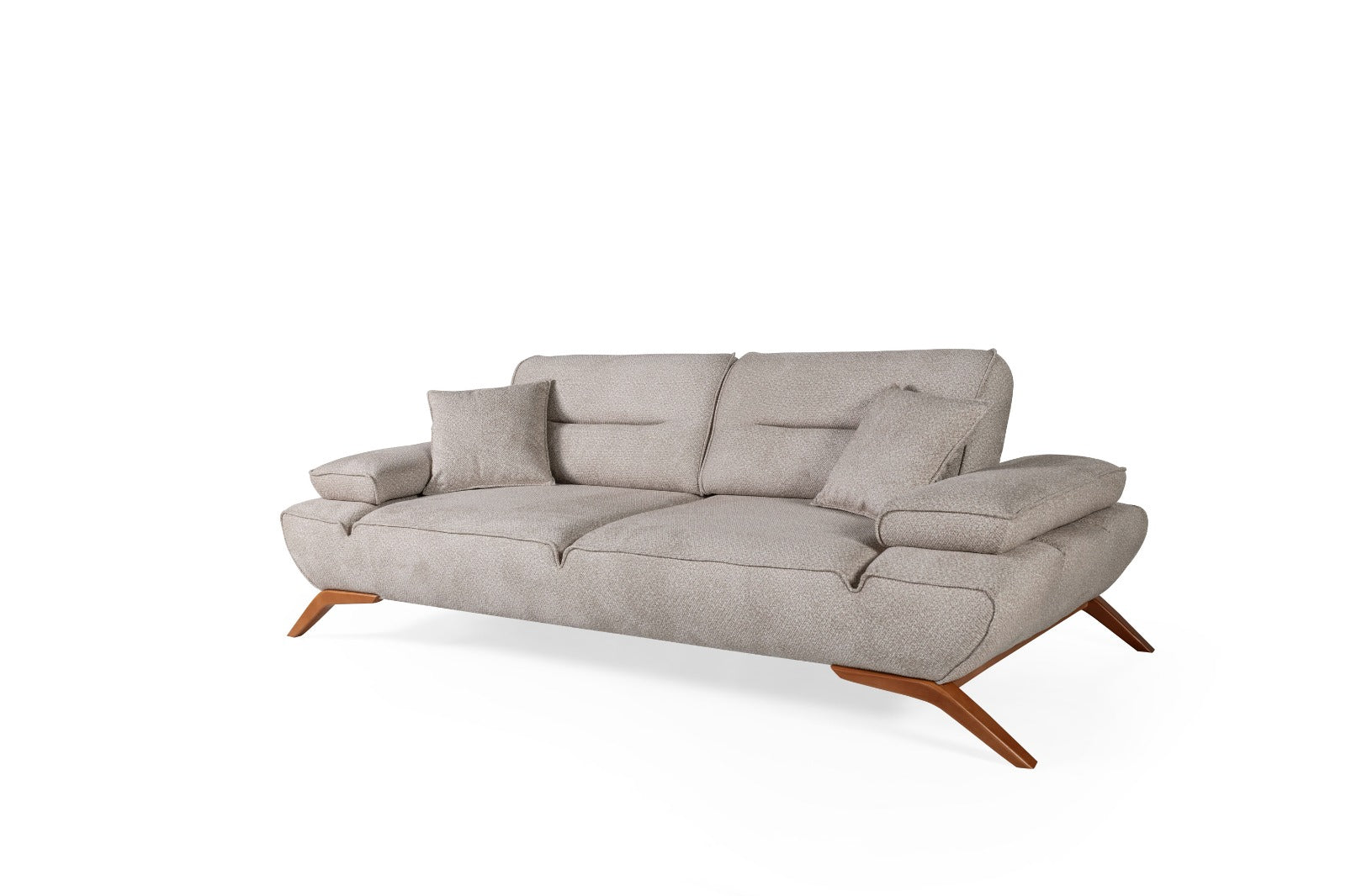 Sitzgruppe/Sofa Set - Wohnzimmergarnitur "Acantha" 3+3+1+1 - Hellbraun/Grau - Nobelaa